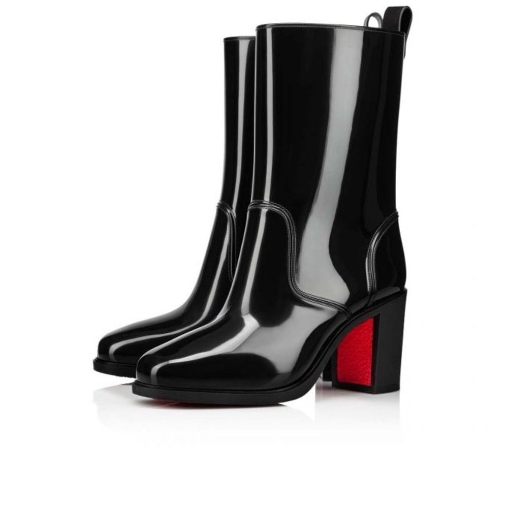 Auth CHRISTIAN LOUBOUTIN Loubirain 70 rain boots